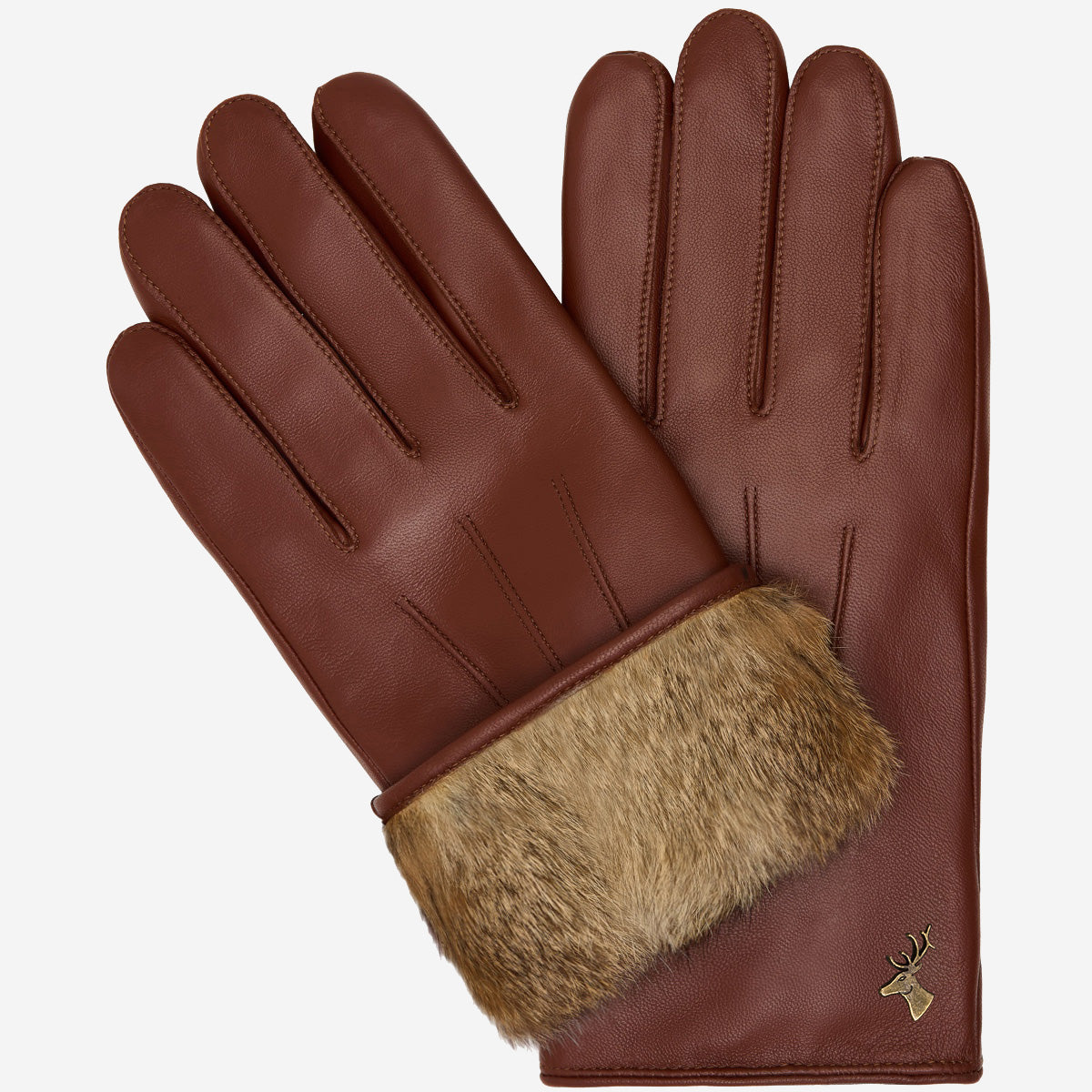 handschuhe alex Lederhandschuhe Herren - 100% Kaninchenfellfutter - Braun