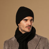 Mischa (schwarz) – Premium-Mütze aus weicher Merinowolle (Unisex)  - Schwartz & von Halen DE - 1