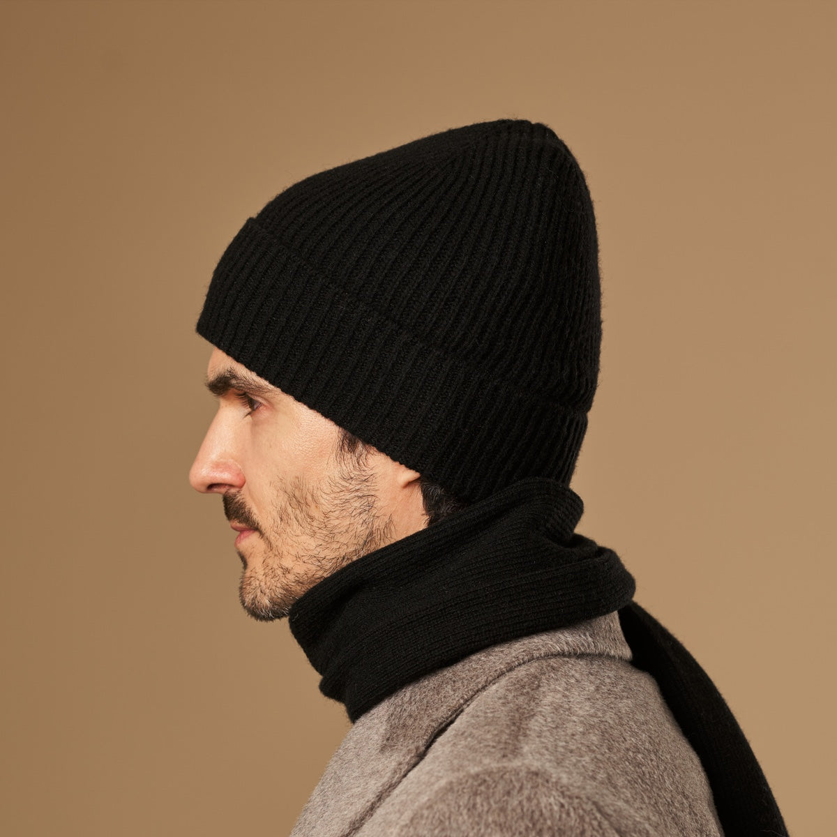 Mischa (schwarz) – Premium-Mütze aus weicher Merinowolle (Unisex)  - Schwartz & von Halen DE - 2
