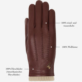 Emily (braun) - Handschuhe aus Hirschleder (American deerskin) mit Wollfutter - Schwartz & von Halen DE - Premium Lederhandschuhe - 9