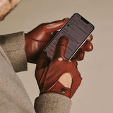 Gosling (cognac) - klassischer Lammleder-Autohandschuhe mit Touchscreen-Funktion