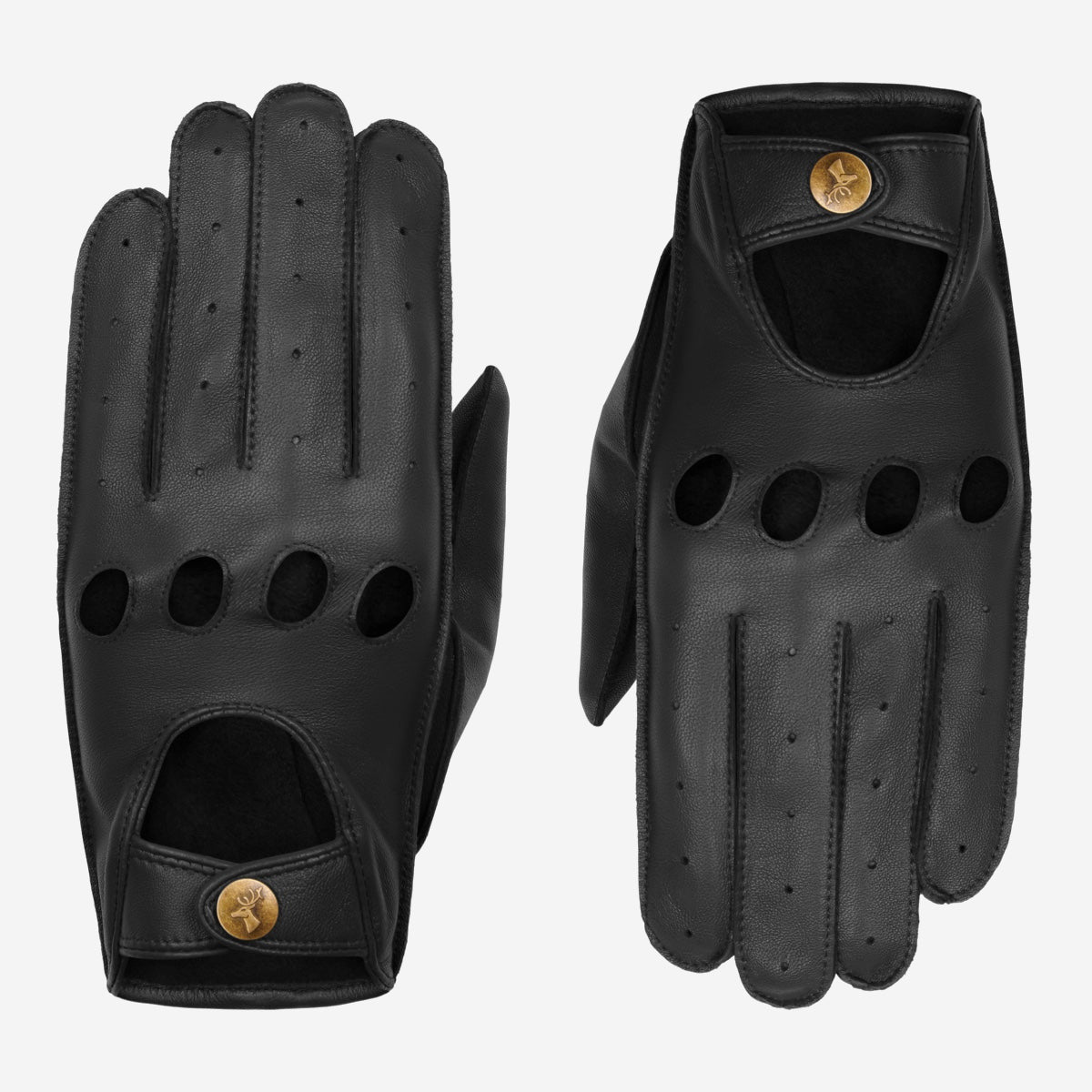 Gosling (schwarz) - klassischer Lammleder-Autohandschuhe mit Touchscreen-Funktion - Schwartz & von Halen DE - Premium Lederhandschuhe - 2