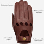 Gosling (braun) - klassischer Lammleder-Autohandschuhe mit Touchscreen-Funktion - Schwartz & von Halen DE - Premium Lederhandschuhe - 8