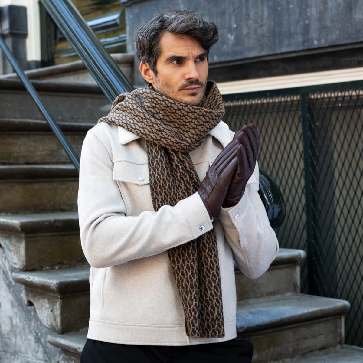 Jaxon (braun) - Ziegenlederhandschuhe mit luxuriösem Kunstpelzfutter und Touchscreen-Funktion - Schwartz & von Halen DE - Premium Lederhandschuhe - 12