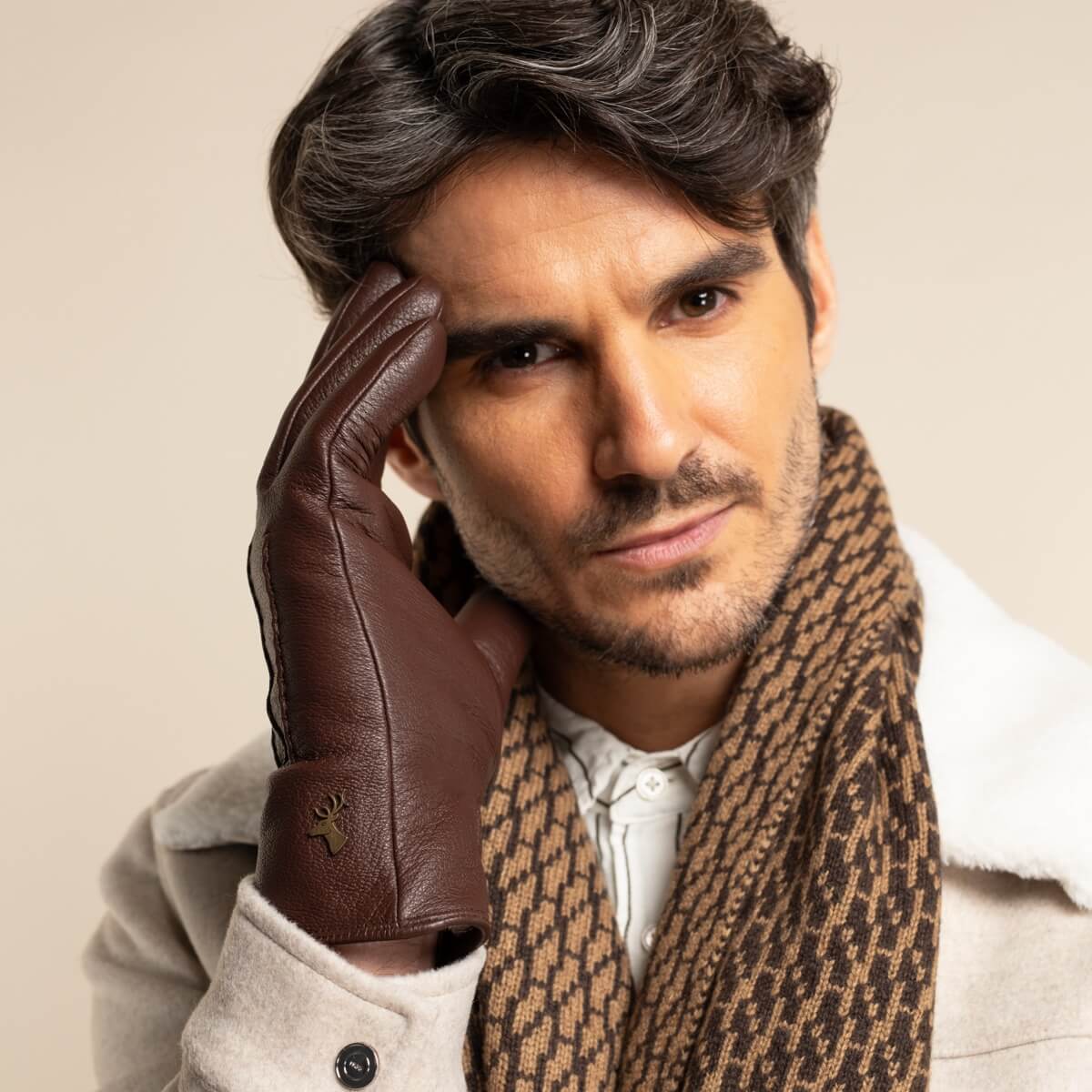 Jaxon (braun) - Ziegenlederhandschuhe mit luxuriösem Kunstpelzfutter und Touchscreen-Funktion - Schwartz & von Halen DE - Premium Lederhandschuhe - 10