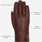 Jaxon (braun) - Ziegenlederhandschuhe mit luxuriösem Kunstpelzfutter und Touchscreen-Funktion - Schwartz & von Halen DE - Premium Lederhandschuhe - 14