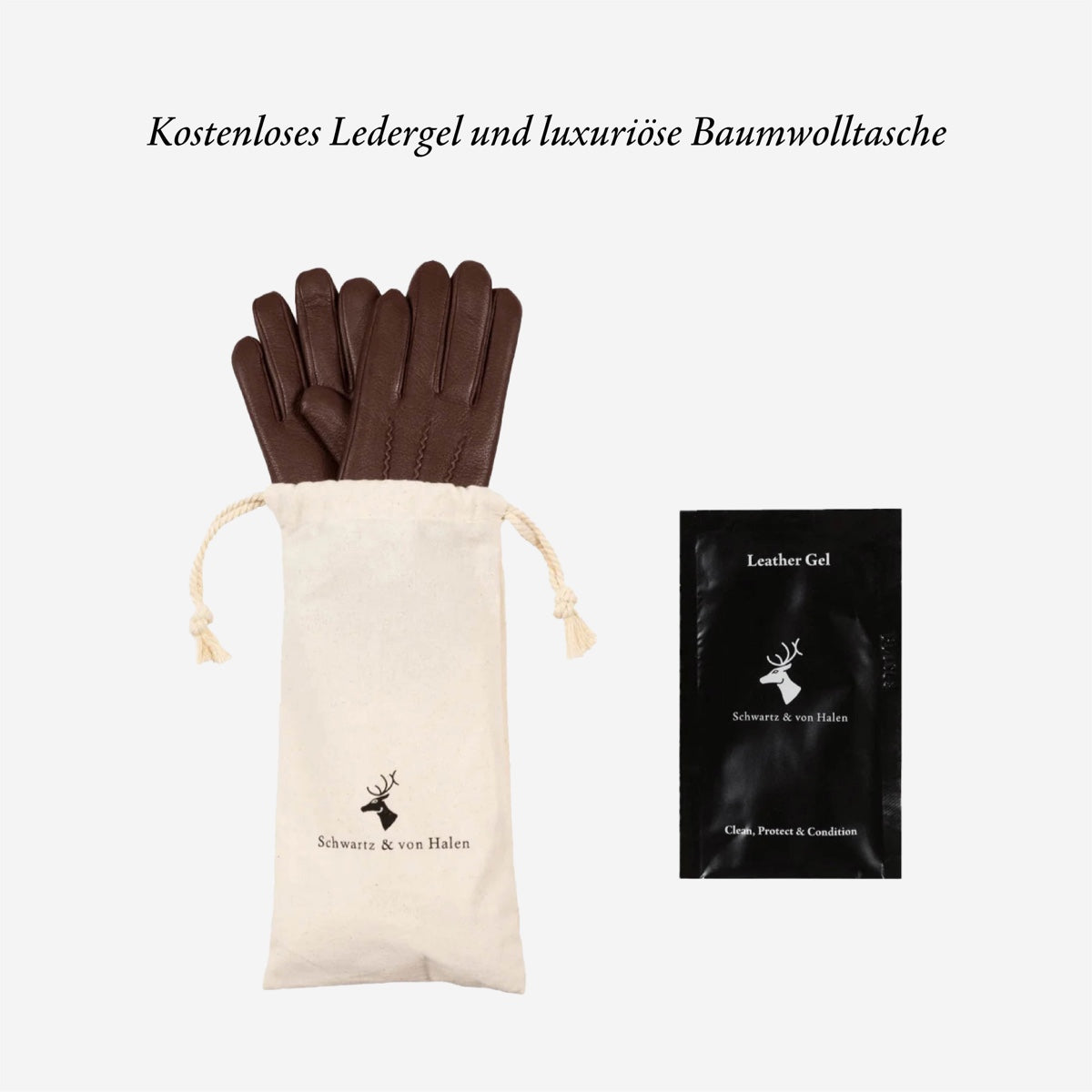 Kostenloses Ledergel und luxuriose Baumwolltasche -  Schwartz & von Halen DE