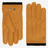 William (gelb) - Handschuhe aus Ziegenleder mit Fleecefutter und Druckknopf  - Schwartz & von Halen DE - Premium Lederhandschuhe - 2