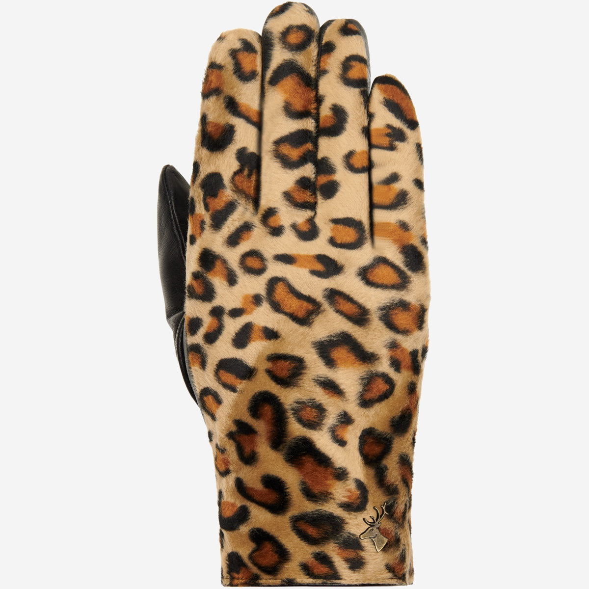 handschuhe mit tiermotiv Lederhandschuhe Damen Leopardenmuster - Wollfutter