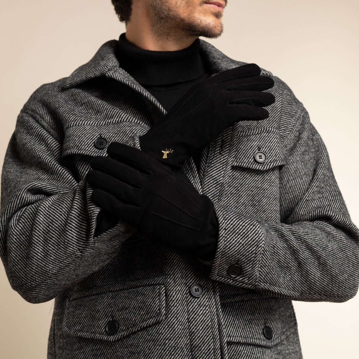 Rex (schwarz) - Wildlederhandschuhe aus Ziegenleder mit luxuriösem Woll-/Kaschmirfutter  - Schwartz & von Halen DE - Premium Lederhandschuhe - 8