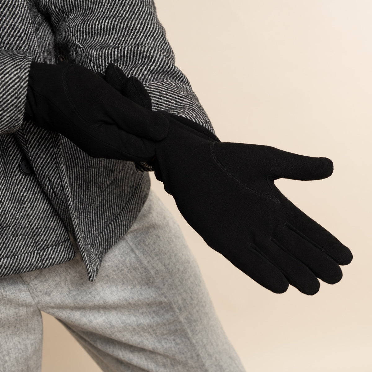 Rex (schwarz) - Wildlederhandschuhe aus Ziegenleder mit luxuriösem Woll-/Kaschmirfutter  - Schwartz & von Halen DE - Premium Lederhandschuhe - 9