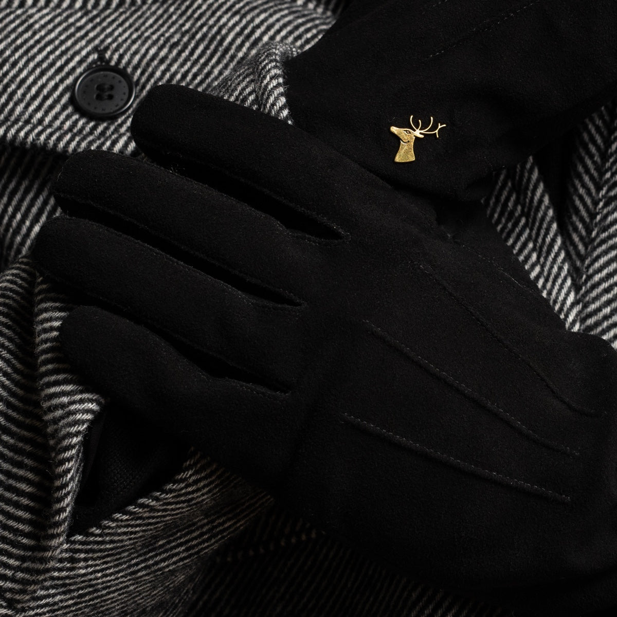 Rex (schwarz) - Wildlederhandschuhe aus Ziegenleder mit luxuriösem Woll-/Kaschmirfutter  - Schwartz & von Halen DE - Premium Lederhandschuhe - 10