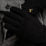 Rex (schwarz) - Wildlederhandschuhe aus Ziegenleder mit luxuriösem Woll-/Kaschmirfutter  - Schwartz & von Halen DE - Premium Lederhandschuhe - 10