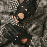 Silvio (schwarz) – Exklusive Herren-Autohandschuhe aus Pekari-Leder