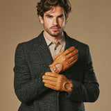 Silvio (cognac) – Exklusive Herren-Autohandschuhe aus Pekari-Leder