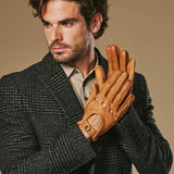 Silvio (cognac) – Exklusive Herren-Autohandschuhe aus Pekari-Leder