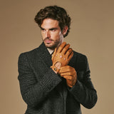 Silvio (cognac) – Exklusive Herren-Autohandschuhe aus Pekari-Leder