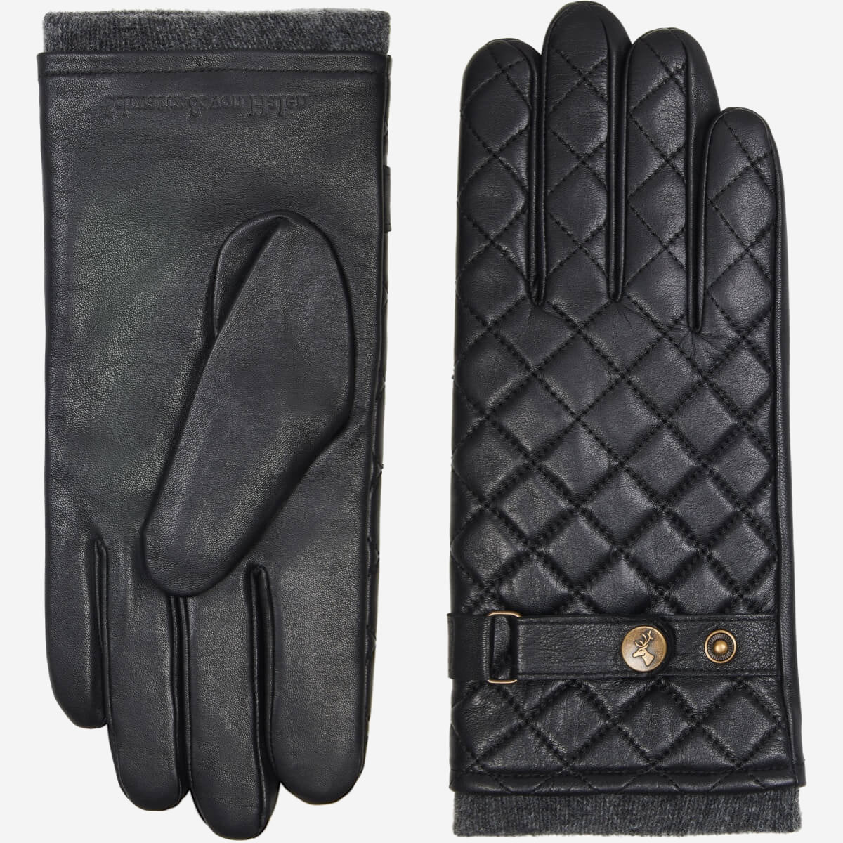 Smith (schwarz) - Schafslederhandschuhe mit Druckknopfverschluss und Touchscreen-Funktion - Schwartz & von Halen DE - Premium Lederhandschuhe - 2