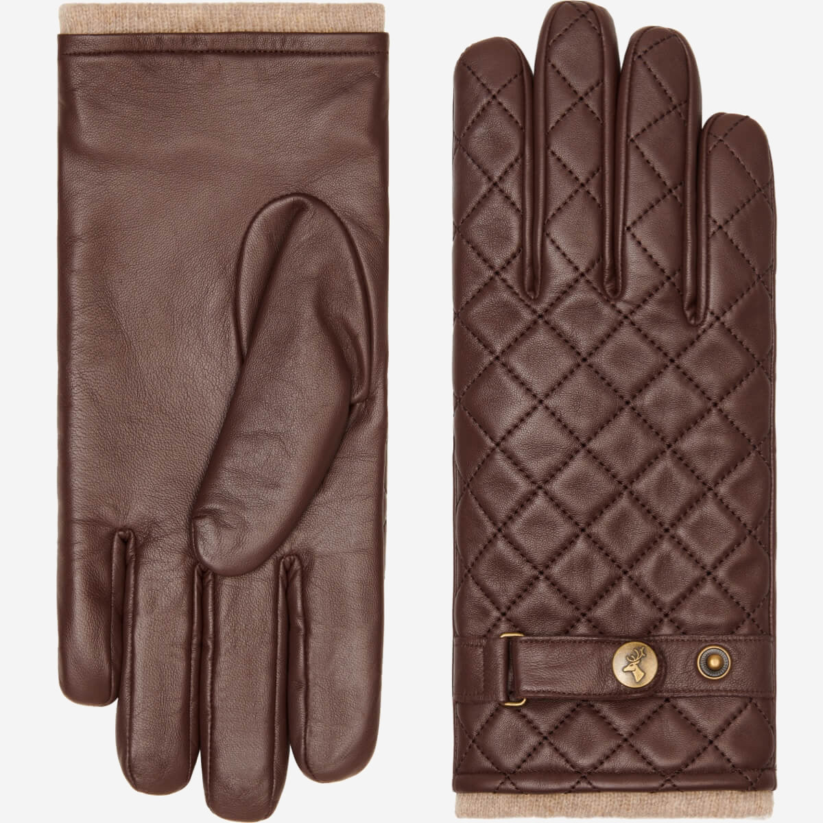 Smith (braun) - Schafslederhandschuhe mit Druckknopfverschluss und Touchscreen-Funktion - Schwartz & von Halen DE - 2