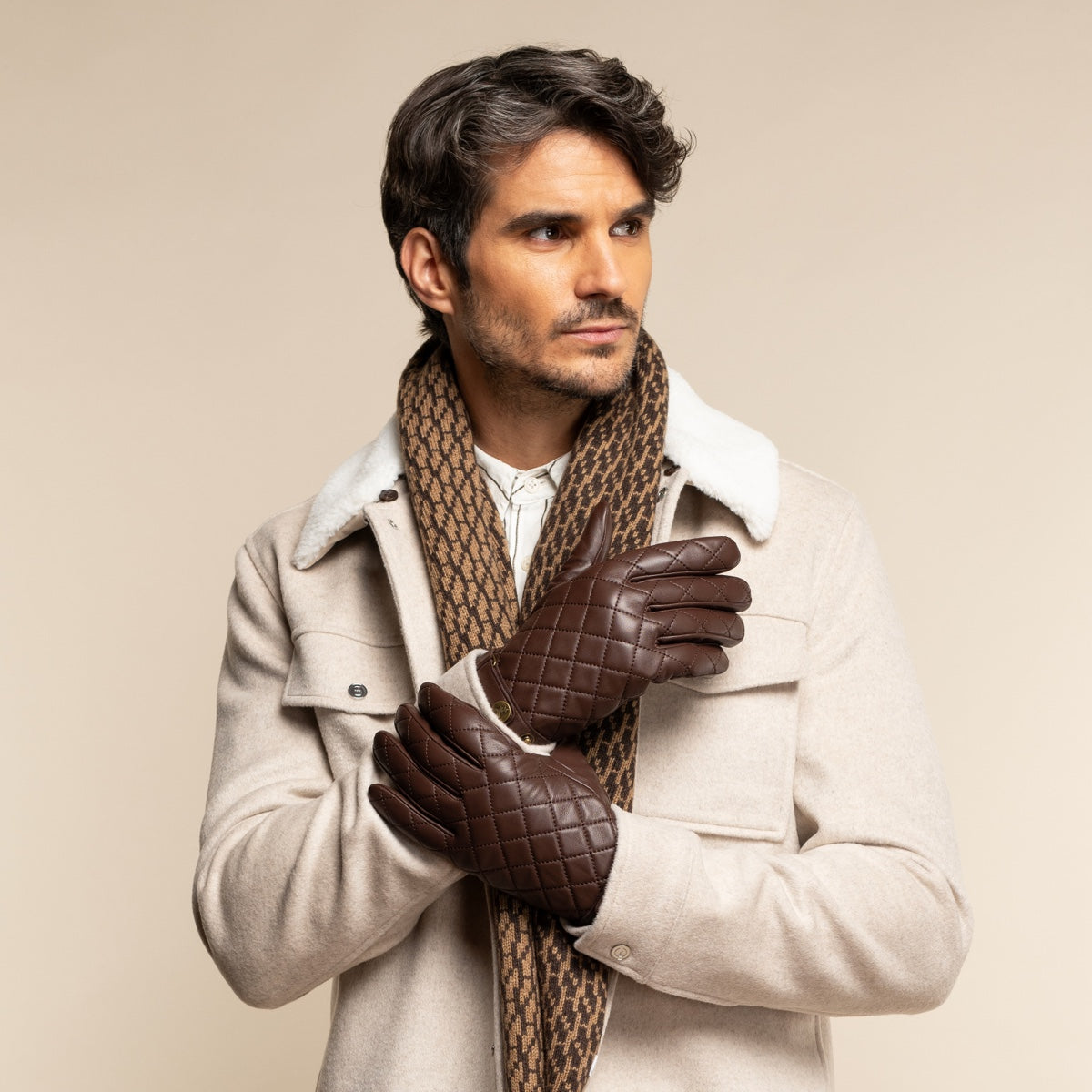 Smith (braun) - Schafslederhandschuhe mit Druckknopfverschluss und Touchscreen-Funktion - Schwartz & von Halen DE - 10