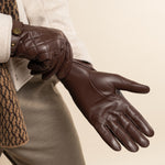 Smith (braun) - Schafslederhandschuhe mit Druckknopfverschluss und Touchscreen-Funktion - Schwartz & von Halen DE - 15