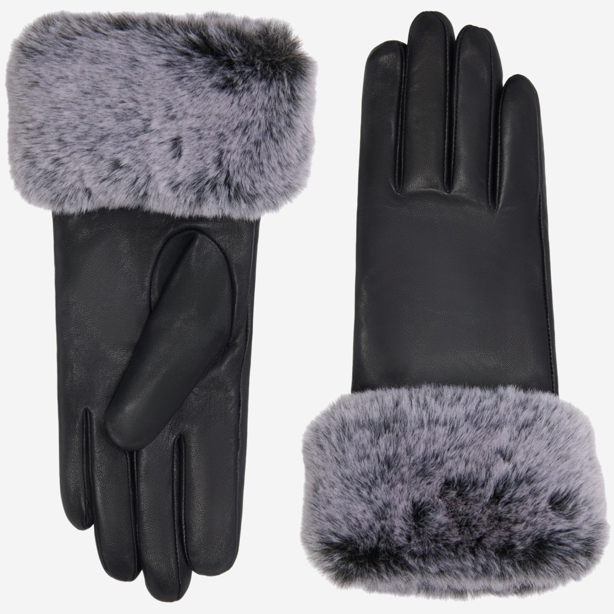 Vera - Luxoriöse Lederhandschuhe mit Kunstpelz am Handgelenk & Touchscreen-Funktion - Schwartz & von Halen DE - Premium Lederhandschuhe - 2
