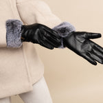 Vera - Luxoriöse Lederhandschuhe mit Kunstpelz am Handgelenk & Touchscreen-Funktion - Schwartz & von Halen DE - Premium Lederhandschuhe - 12