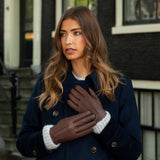 Emily (braun) - Handschuhe aus Hirschleder (American deerskin) mit Wollfutter - Schwartz & von Halen DE - Premium Lederhandschuhe - 5