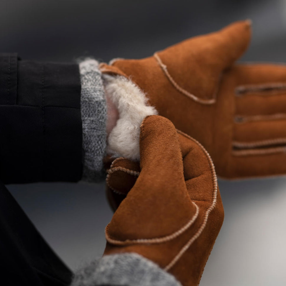 Wildlederhandschuhe Herren Braun - Warm Gefüttert - Premium Lederhandschuhe – Entworfen in Amsterdam – Schwartz & von Halen® - 7