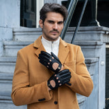 Gosling (schwarz) - klassischer Lammleder-Autohandschuhe mit Touchscreen-Funktion - Schwartz & von Halen DE - Premium Lederhandschuhe - 4