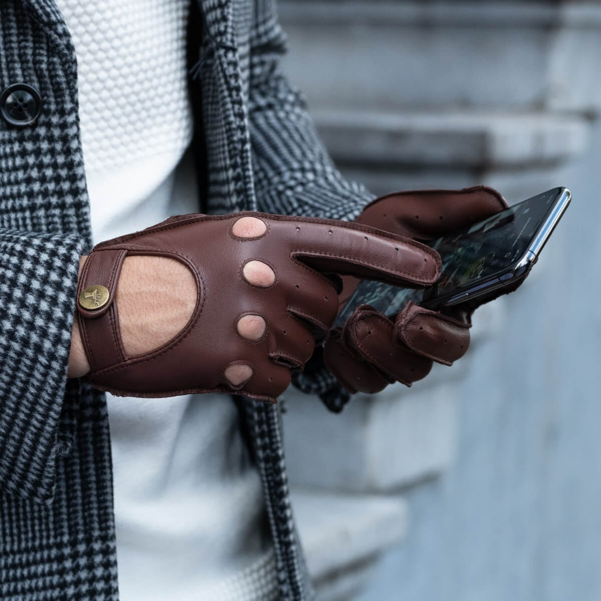 Gosling (braun) - klassischer Lammleder-Autohandschuhe mit Touchscreen-Funktion - Schwartz & von Halen DE - Premium Lederhandschuhe - 3