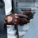 Gosling (braun) - klassischer Lammleder-Autohandschuhe mit Touchscreen-Funktion - Schwartz & von Halen DE - Premium Lederhandschuhe - 3