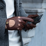 Gosling (braun) - klassischer Lammleder-Autohandschuhe mit Touchscreen-Funktion - Schwartz & von Halen DE - Premium Lederhandschuhe - 3