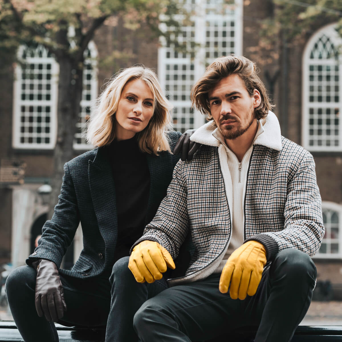 William (gelb) - Handschuhe aus Ziegenleder mit Fleecefutter und Druckknopf  - Schwartz & von Halen DE - Premium Lederhandschuhe - 6