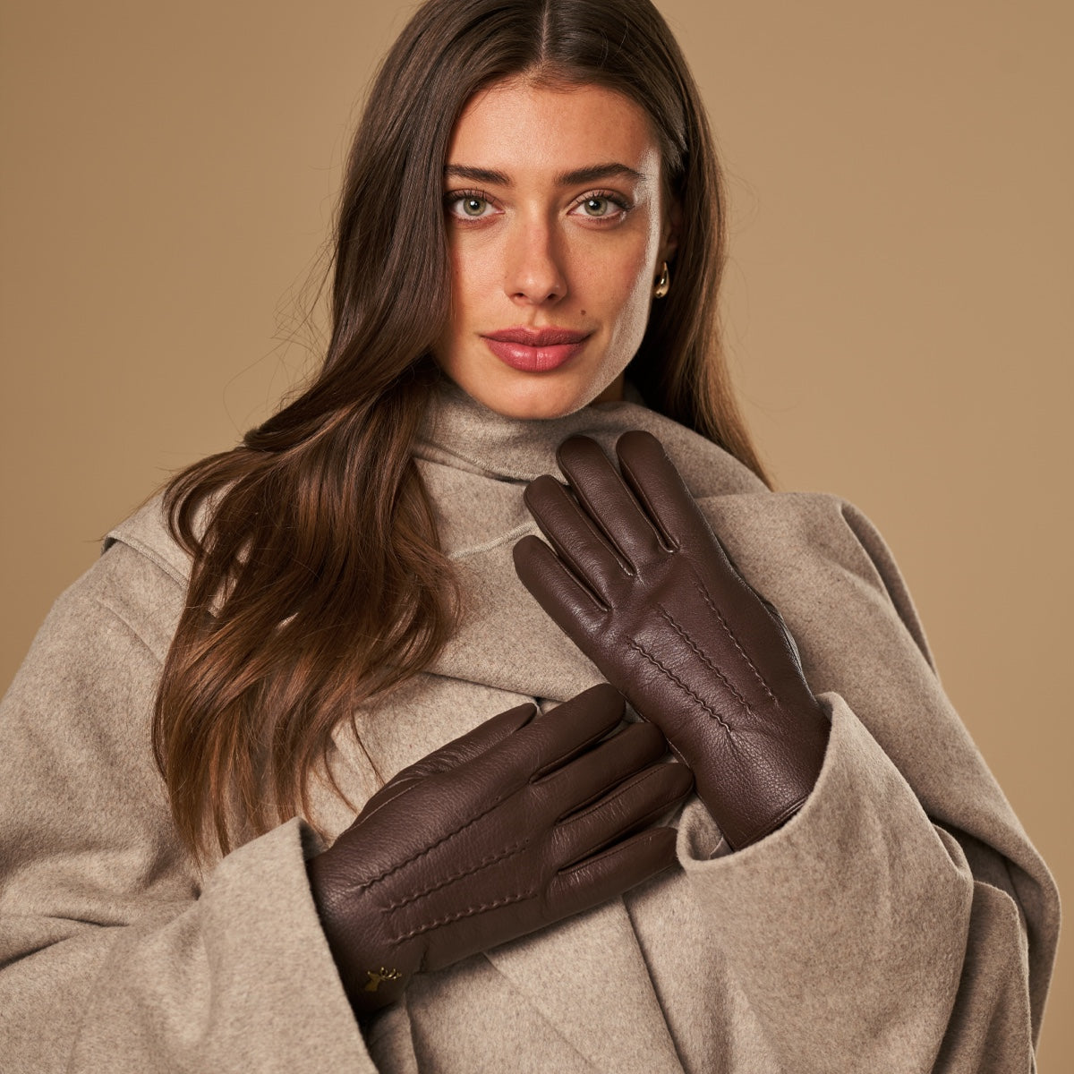 Alessandra (braun) - Handschuhe aus Ziegenleder mit Lammwollfutter und Touchscreen-Funktion - Schwartz & von Halen DE - Premium Lederhandschuhe - 12