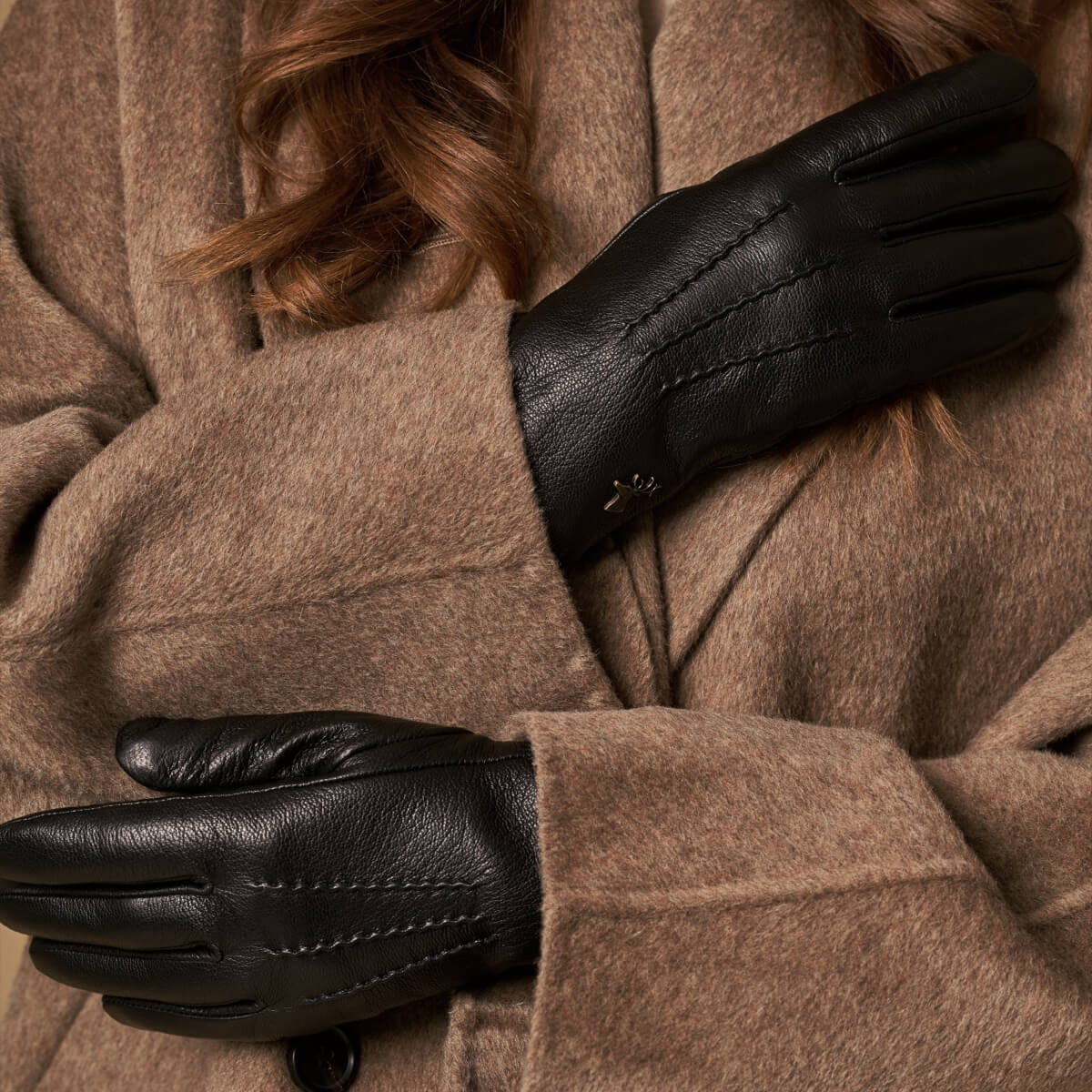 handschuhe damen warm gefüttert Lederhandschuhe Damen Schwarz - Touchscreen