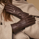Alessandra (braun) - Handschuhe aus Ziegenleder mit Lammwollfutter und Touchscreen-Funktion - Schwartz & von Halen DE - Premium Lederhandschuhe - 9
