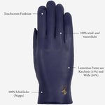 Ivy (blau) - Schaffellhandschuhe mit Woll-/Kaschmirfutter & Touchscreen-Funktion - Schwartz & von Halen DE - Premium Lederhandschuhe - 10