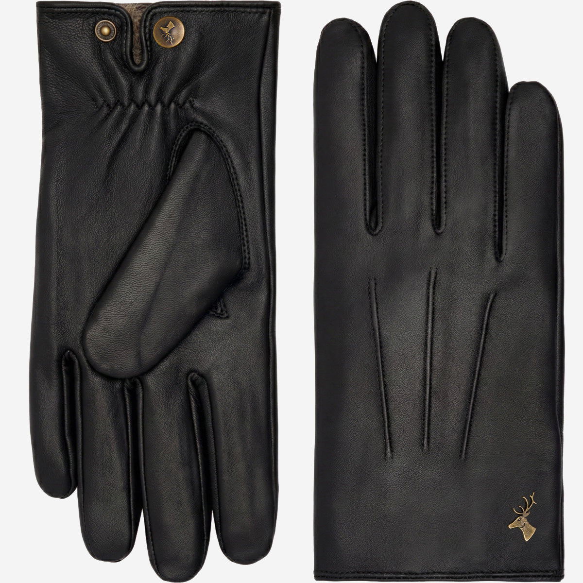 alexander handschuh Lederhandschuhe Herren - 100% Kaninchenfellfutter - Schwarz