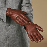 Alexander (braun) - Herrenhandschuhe aus Lammleder mit luxuriösem Kaninchenfellfutter und Touchscreen-Funktion