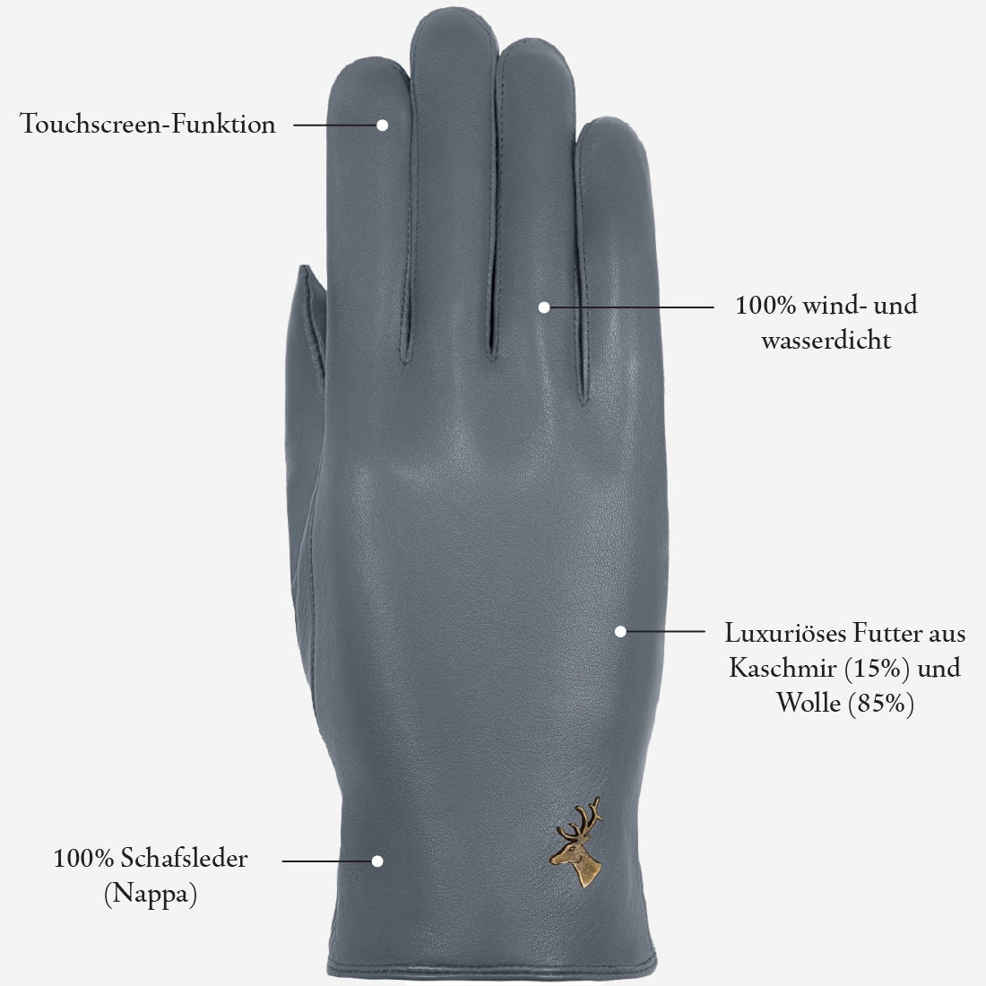 handschuhe damen grau Lederhandschuhe Damen Grau - Touchscreen