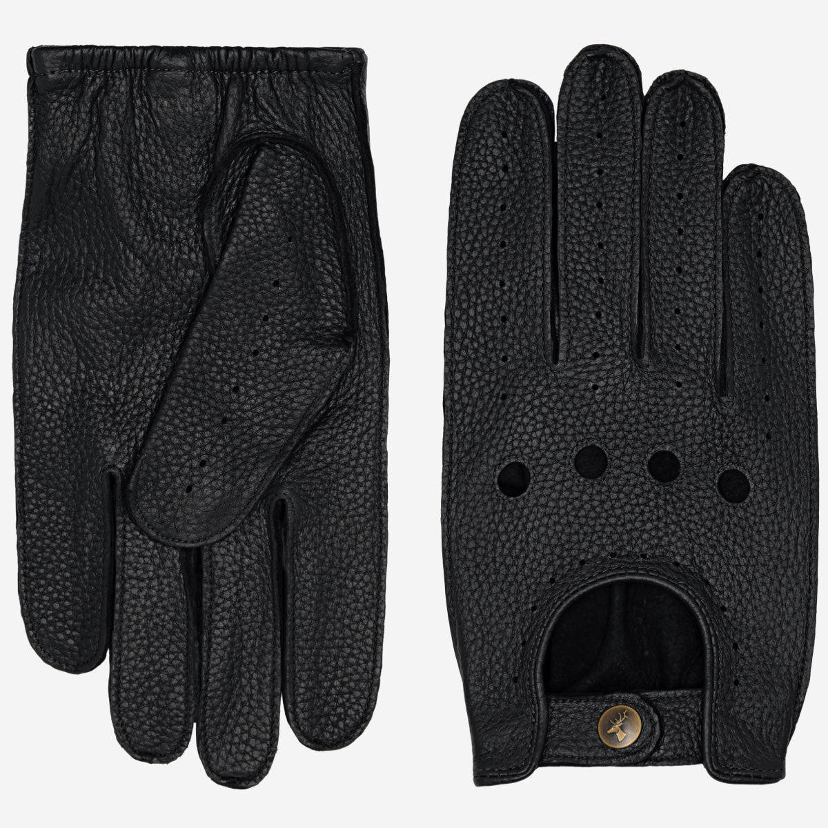 Marley (schwarz) – Luxuriöse Autofahrhandschuhe aus amerikanischem Hirschleder  - Schwartz & von Halen DE - Premium Lederhandschuhe - 2