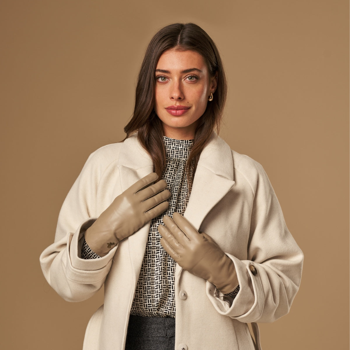 Ivy (beige) - Schaffellhandschuhe mit Woll-/Kaschmirfutter & Touchscreen-Funktion  - Schwartz & von Halen DE - Premium Lederhandschuhe - 5