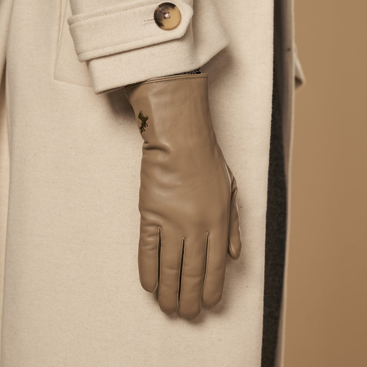Ivy (beige) - Schaffellhandschuhe mit Woll-/Kaschmirfutter & Touchscreen-Funktion  - Schwartz & von Halen DE - Premium Lederhandschuhe - 9