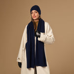 Charlie (marineblau) – Premium-Schal aus weicher Merinowolle (Unisex) - Schwartz & von Halen DE - 4