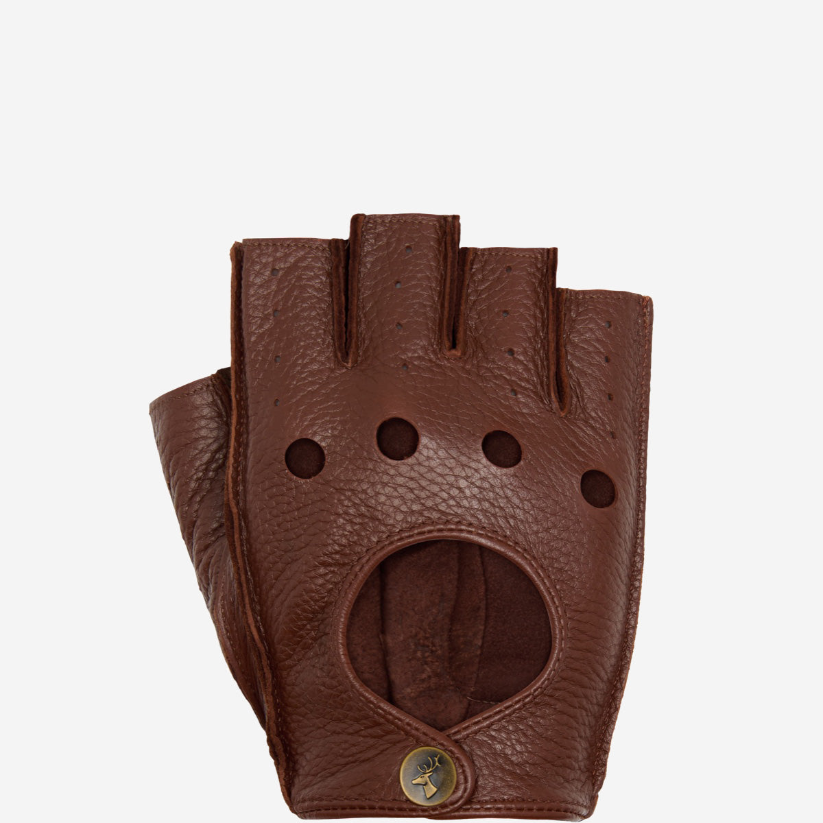 Zane (braun) – luxuriöse fingerlose Fahrhandschuhe aus amerikanischem Hirschleder  - Schwartz & von Halen DE - Premium Lederhandschuhe - 1