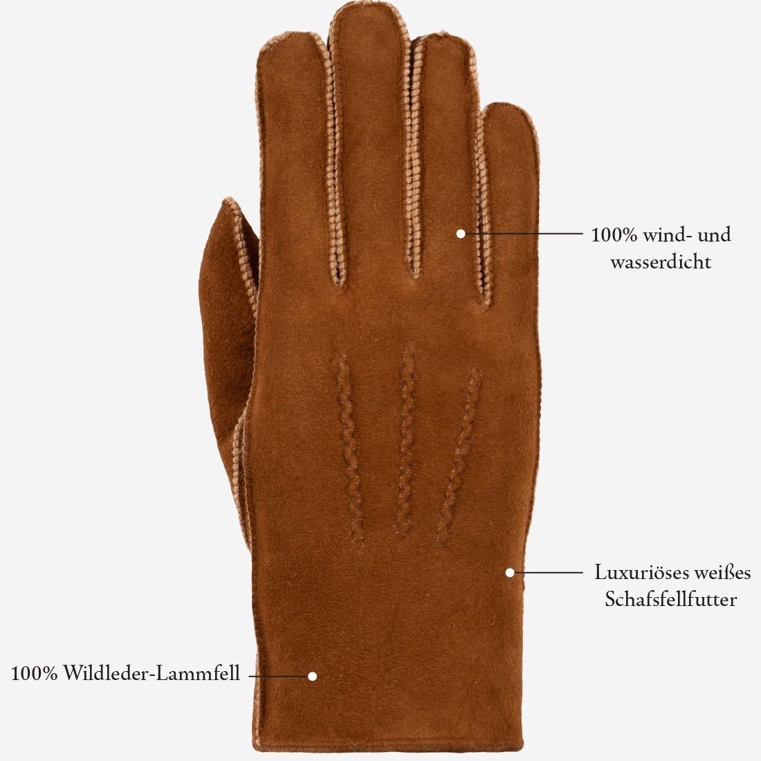 handschuhe mann warm Wildlederhandschuhe Herren Braun