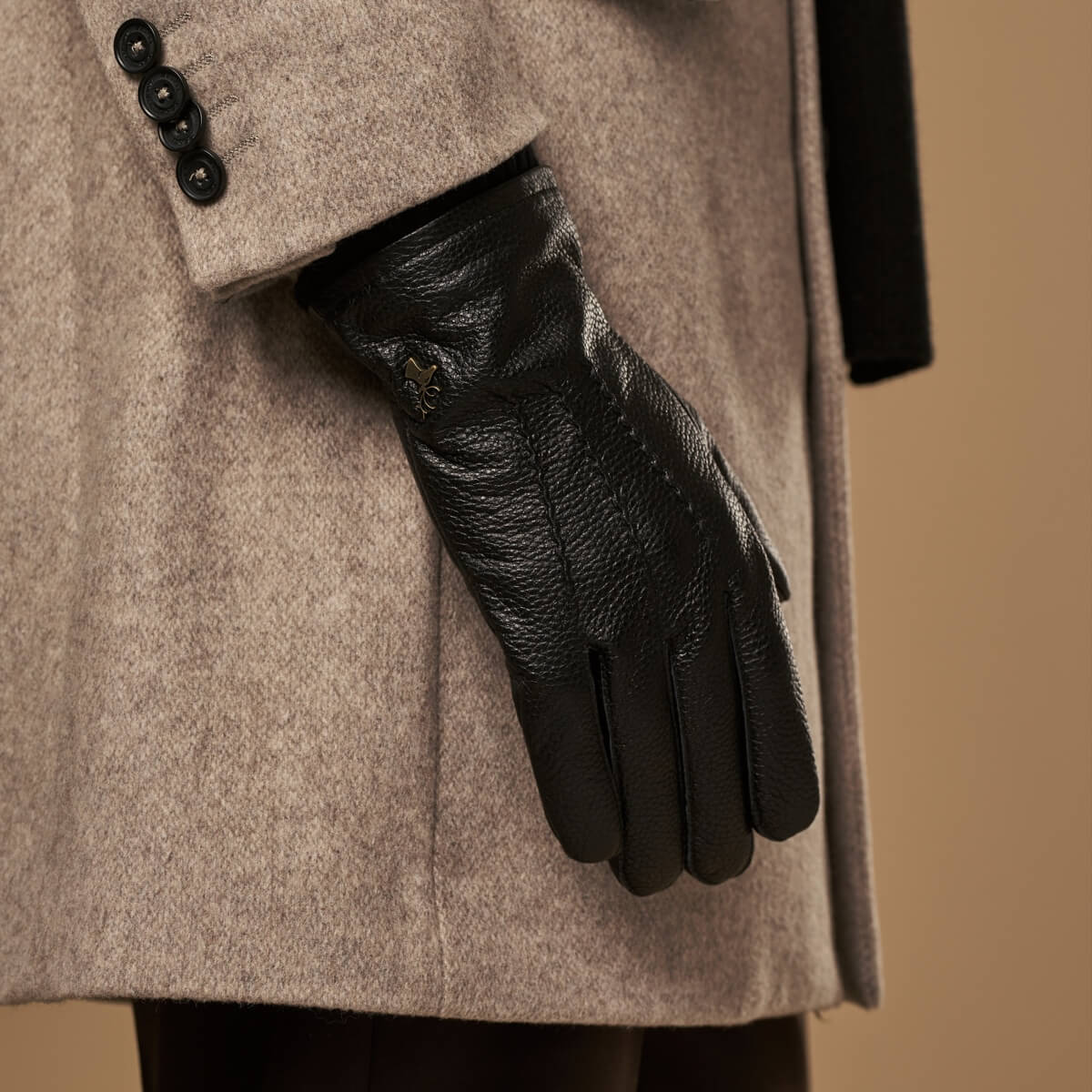 hirschleder handschuhe herren gefüttert Lederhandschuhe Schwarz Herren - Hirschleder