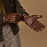 Columbus (braun) - Handschuhe aus Hirschleder (American deerskin) mit Wollfutter - Schwartz & von Halen DE - Premium Lederhandschuhe - 9