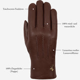 Hunter (braun) - Handschuhe aus Ziegenleder mit Lammwollfutter & Touchscreen-Funktion - Schwartz & von Halen DE - Premium Lederhandschuhe - 13